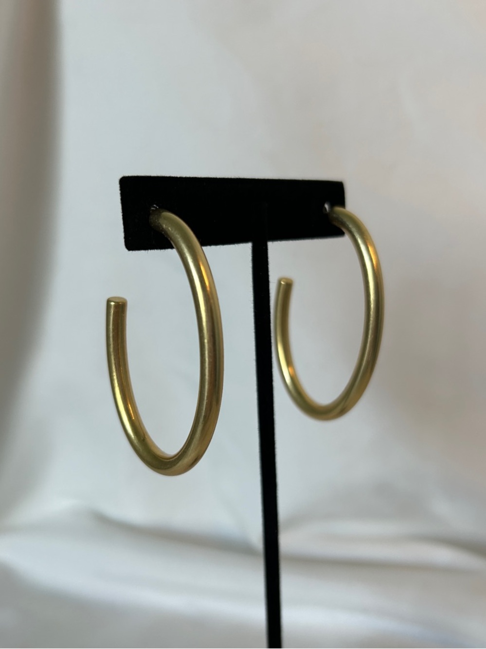 Madewell Chunky Brushed Gold Hoop Earrings